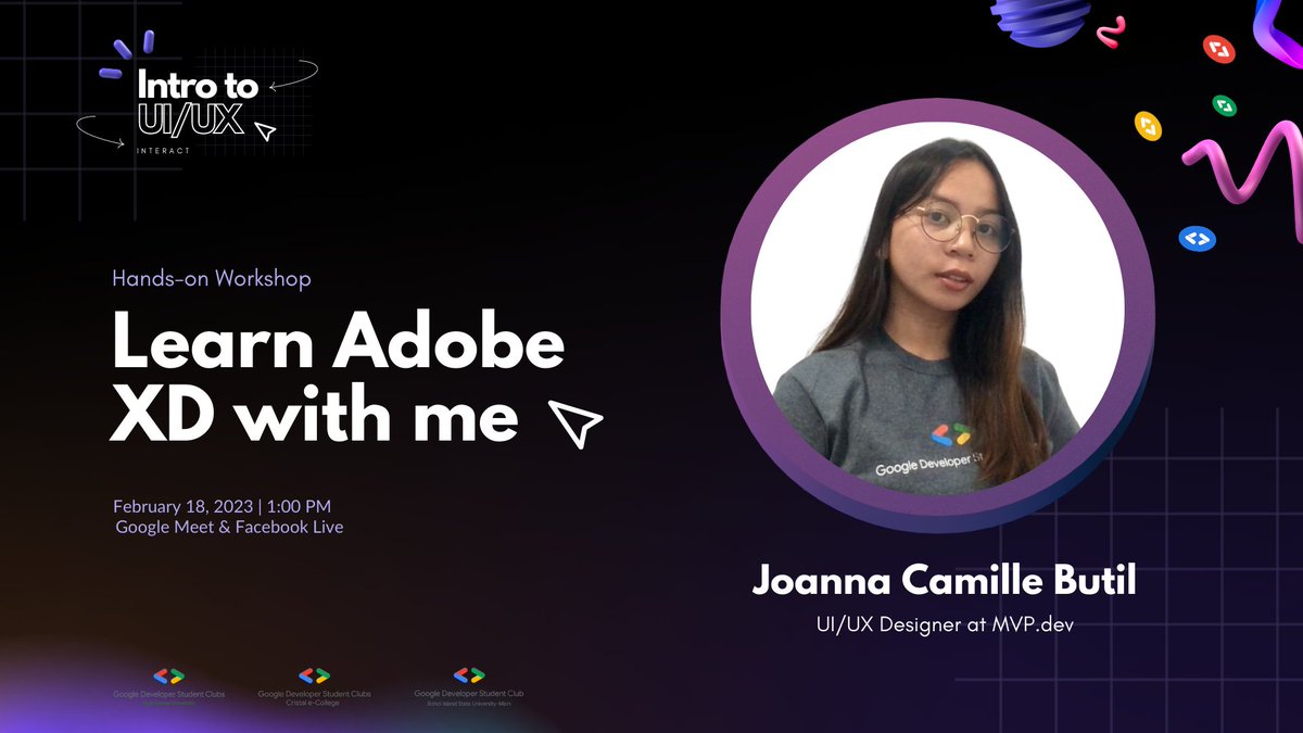 gdsc_cec's tweet image. Our Second Speaker!

RSVP NOW
gdsc.community.dev/e/mv37vb/

In Collaboration with
GDSC - Bohol Island State University Main
GDSC - Holy Name University
GDSC - Cristal e-College

#GrowWithGDSC
#GoogleDevelopersStudentsClub
#GDSCCeC
#GDSCHNU
#GDSCBISU