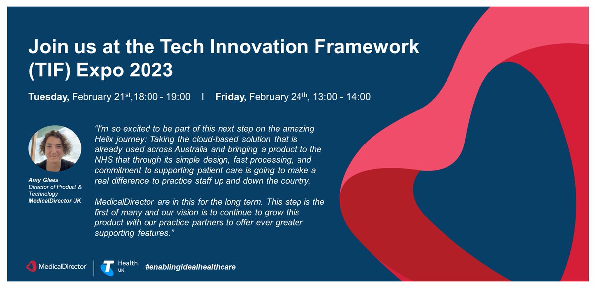Coming up next week! Register at shorturl.at/bdCS1 and join us to find out how <a href="/Med_Director/">MedicalDirector</a>'s core clinical system platform can help <a href="/NHS/">@NHS</a> GP practice users deliver improved patient care, better outcomes, and reduce administration time and cost. #enablingidealhealthcare
