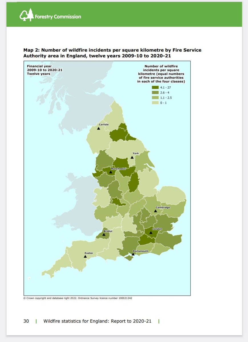essexforester's tweet photo. Over 360k wildfire incidents, 79,000 hectares burnt, over 540,000 hours attended by England's Fire and Rescue Services in 09 to 21.
Shown by region, by FRS area and by Local Authority in the attachments.
@NFCC_FireChiefs
@NLandFRS_CFO
@LGAfirerescue
@DefraGovUK
@ForestryComm https://t.co/mb2difuzzY