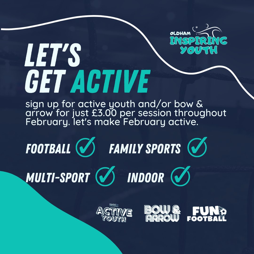 Looking for affordable family friendly weekend sports activities? 😄 Look no further, join one of Active Youth or Bow and Arrow from just £3.00 per session. 

➡ inspiringyouth.pembee.app 
➡ oldhaminspiringyouth.org
