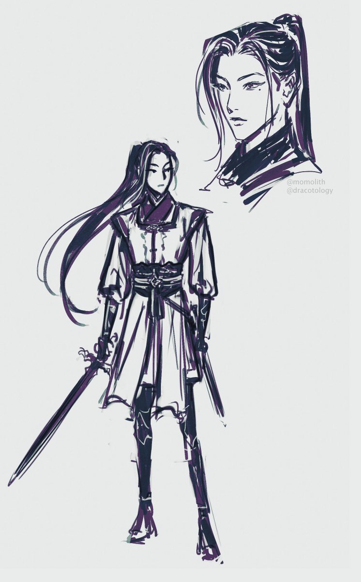 dracotology's tweet image. design wips of liu qingge and shen jiu