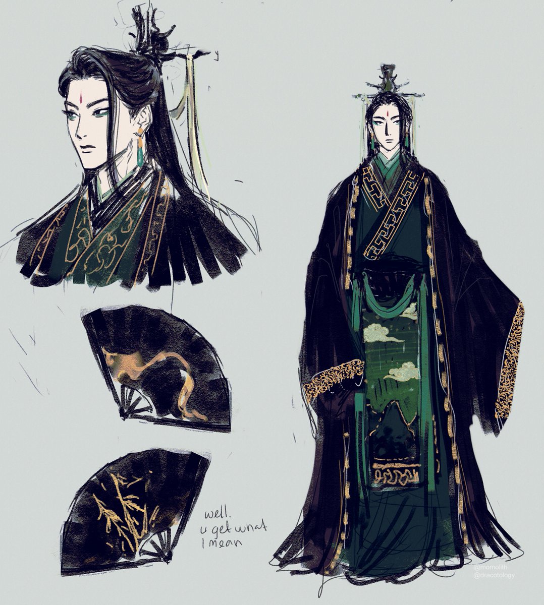 dracotology's tweet image. design wips of liu qingge and shen jiu