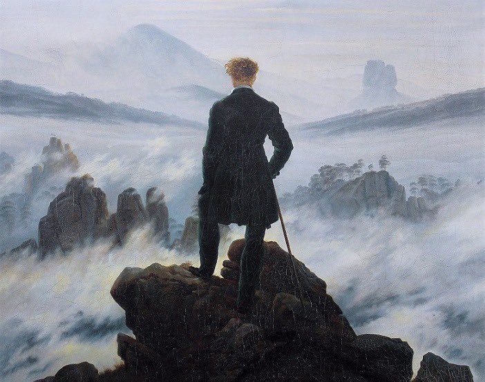 Wanderer above the sea of fog, Caspar David Friedrich, 1818