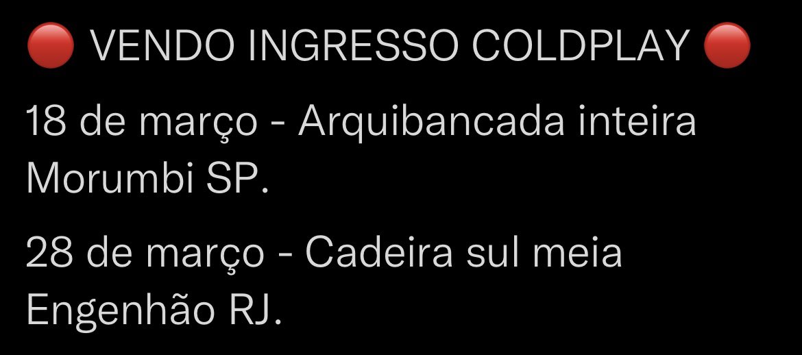 itsbabicsv's tweet image. #coldplayentradas #coldplaytickets #coldplaySP #coldplayRJ #Coldplay #morumbi #engenhao #show