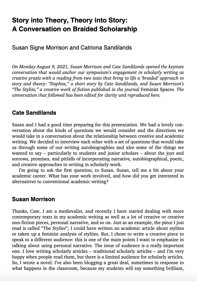 The desire for new form(ats) for #envhum scholarship on the page is at the heart of "Climate Changes Global Perspectives," and that desire is crystalized, expanded, and inspired by this incredible conversation between <a href="/medievalwomen/">Susan Morrison</a> and Cate Sandilands: go.uniwue.de/6letu