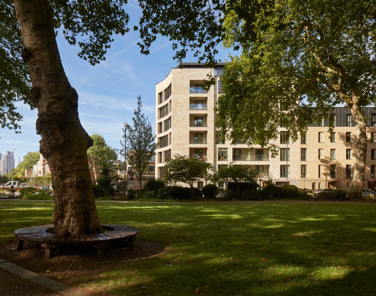 Thrilled to have two projects shortlisted for the 2023 @RIBA London Awards. Our infill scheme Triangle House and estate regeneration development for @hackneycouncil and @Countryside_PS, St Leonard's Court, will now be assessed by a jury visit in the coming weeks.

#RIBAawards