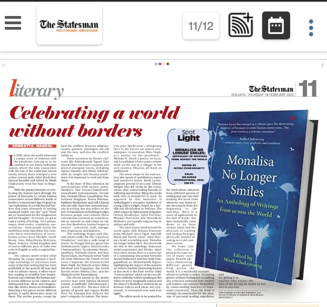 ombooksdelhi's tweet photo. Monalisa No Longer Smiles featured in The Statesman today. ✨✨
https://t.co/gRqQOjENQY
#monalisanolongersmiles #ombooksinternational #thestatesman #mnls
@film_worm @ajaymago https://t.co/f6aYI7caDB