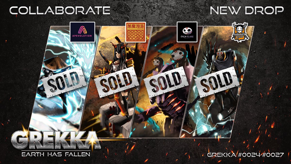 Grekkaboardgame's tweet image. ‼️SOLD OUT‼️
GREKKA #0024 - #0027
🙏🏻Thank you for your support🙏🏻
.
#GREKKA #GREKKABORDGAME #GREKKAEARTHHASFALLEN
#NFT #ARTTOY #MODEL #BORDGAME #NFTTHAILAND