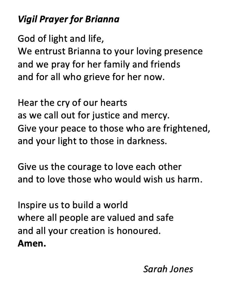 I've written a prayer which may be helpful for anyone wishing to pray for Brianna Ghey. Please feel free to use it if you like it and to share it with others if you wish 🙏 #faithfullyLGBT #BriannaGhey