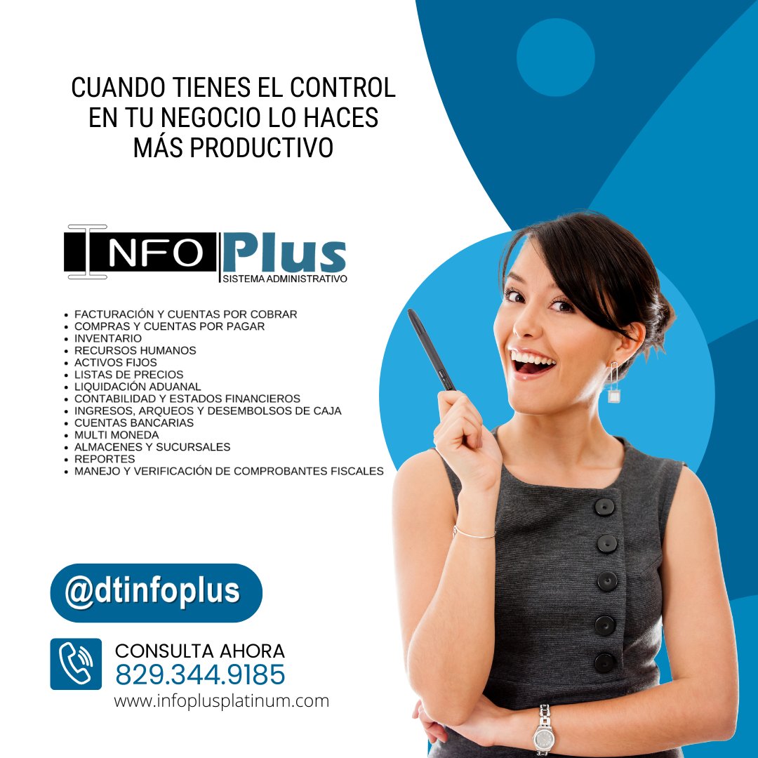 dtinfoplus's tweet photo. Cuando tienes el control en tu negocio lo haces más productivo.
#dtinfoplus #cloud #ERP #software #sistemadenegocios #tiendade #santodomingo #santiagodeloscaballeros #infoplus
https://t.co/ITxFSxyPoD https://t.co/ANoD6Z6FGu