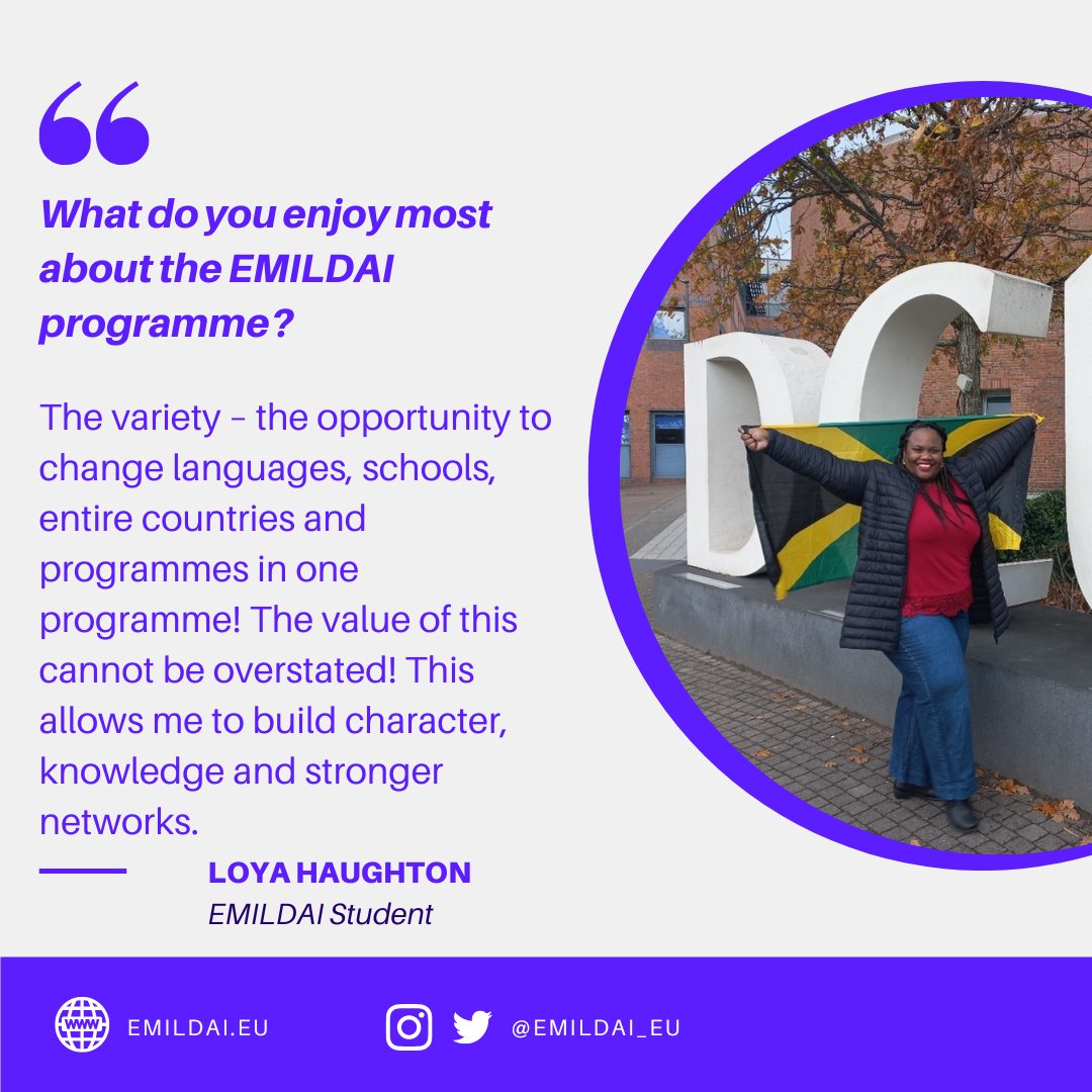 EMILDAI_eu's tweet photo. The EMILDAI programme offers great learning opportunities, not just academically, but culturally and socially too ...

Hear what one of our #computing stream students had to say about her time so far! 👀

#erasmus #law #data #ai #EU #erasmusstudent #cybersecurity #datagovernance https://t.co/UPqofwNSvm