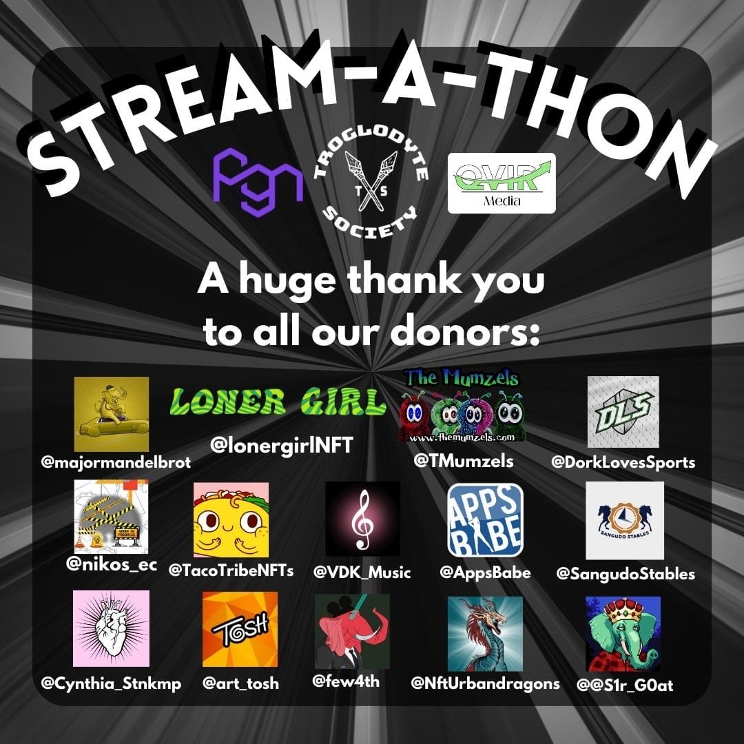 TroglodyteSoci1's tweet photo. We would like to THANK &amp; invite all the community that supported with the STREAM-A-THON. Because of your kindness and generosity we are able to support thousands of amazing kids and their families 🇸🇱💚🤍💙. 

⏬⏬
https://t.co/cs1KfsnP9z

@AppsBabe @SangudoStables @NickcryptOOO https://t.co/8tG1BspeDX
