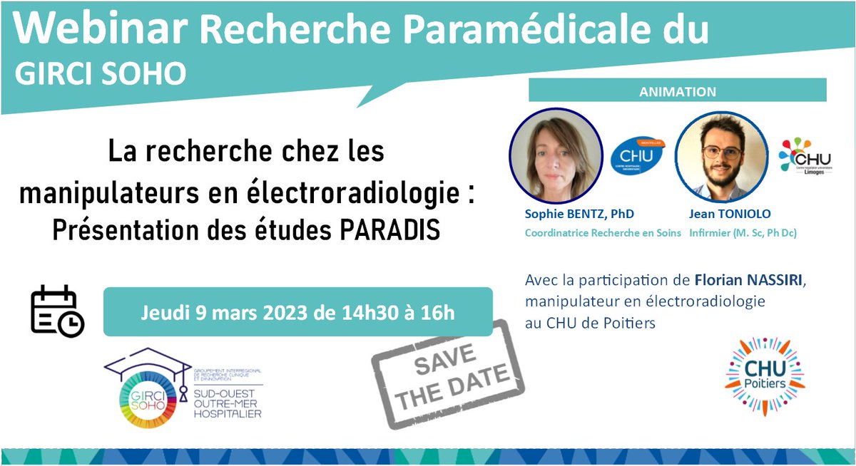 GIRCI SOHO (@gircisoho) on Twitter photo 🔜Webinaire #Recherche #Paramed | La recherche chez les #manipulateurs en #électroradiologie : Présentations des études PARADIS
intervenant : Florian NASSIRI
<a href="/CHU_Montpellier/">CHU de Montpellier</a> <a href="/BentzSophie3/">Bentz Sophie</a>
<a href="/CHULimoges/">CHU de Limoges</a> <a href="/Jean_Toniolo_/">Jean Toniolo</a>
🆕Ouvert à tous ‼️
Inscrivez-vous !⤵️
attendee.gotowebinar.com/register/31581… 🔜Webinaire #Recherche #Paramed | La recherche chez les #manipulateurs en #électroradiologie : Présentations des études PARADIS
intervenant : Florian NASSIRI
<a href="/CHU_Montpellier/">CHU de Montpellier</a> <a href="/BentzSophie3/">Bentz Sophie</a>
<a href="/CHULimoges/">CHU de Limoges</a> <a href="/Jean_Toniolo_/">Jean Toniolo</a>
🆕Ouvert à tous ‼️
Inscrivez-vous !⤵️
attendee.gotowebinar.com/register/31581…