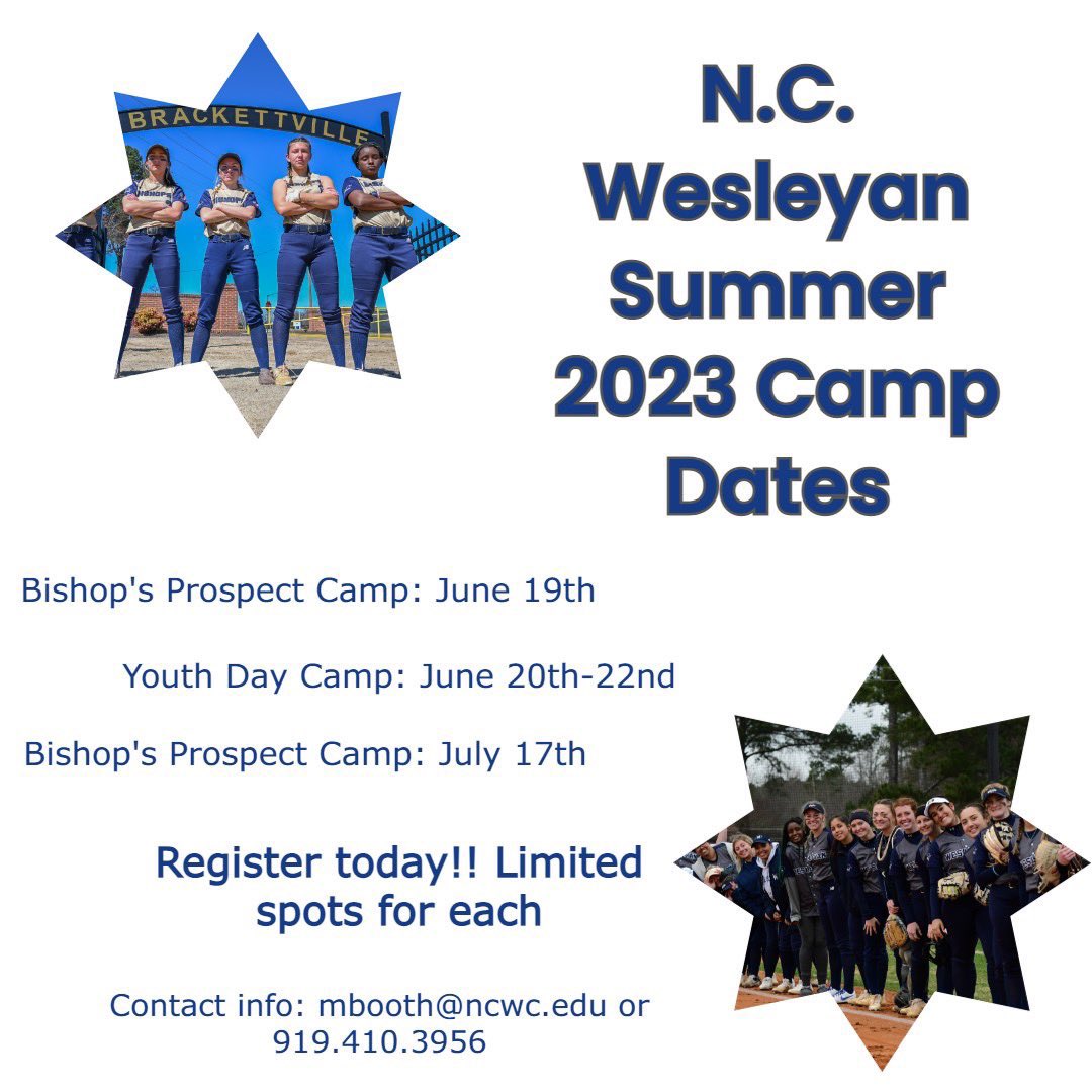 Don’t forget about our summer camps! We are accepting registrations now!!