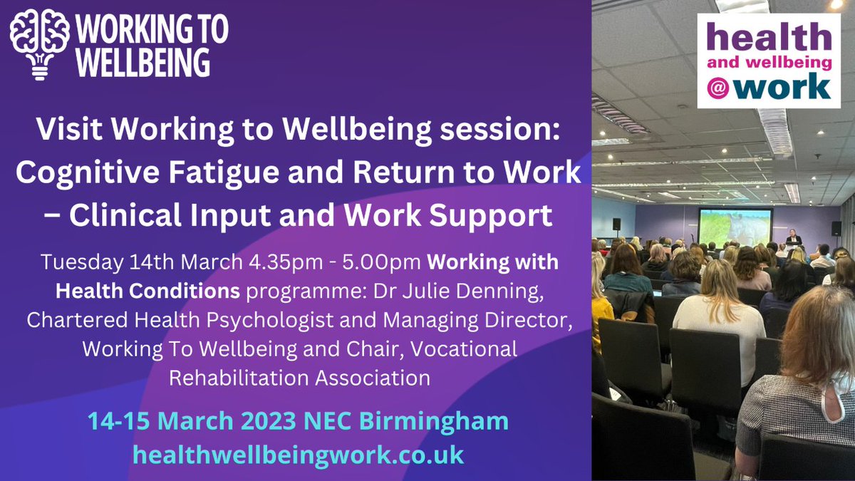 Work2Well's tweet photo. We're delighted that W2W's @w2w_julie will be speaking at @HWatWork next month.

Full details can be read below. https://t.co/63tnlCwA3t