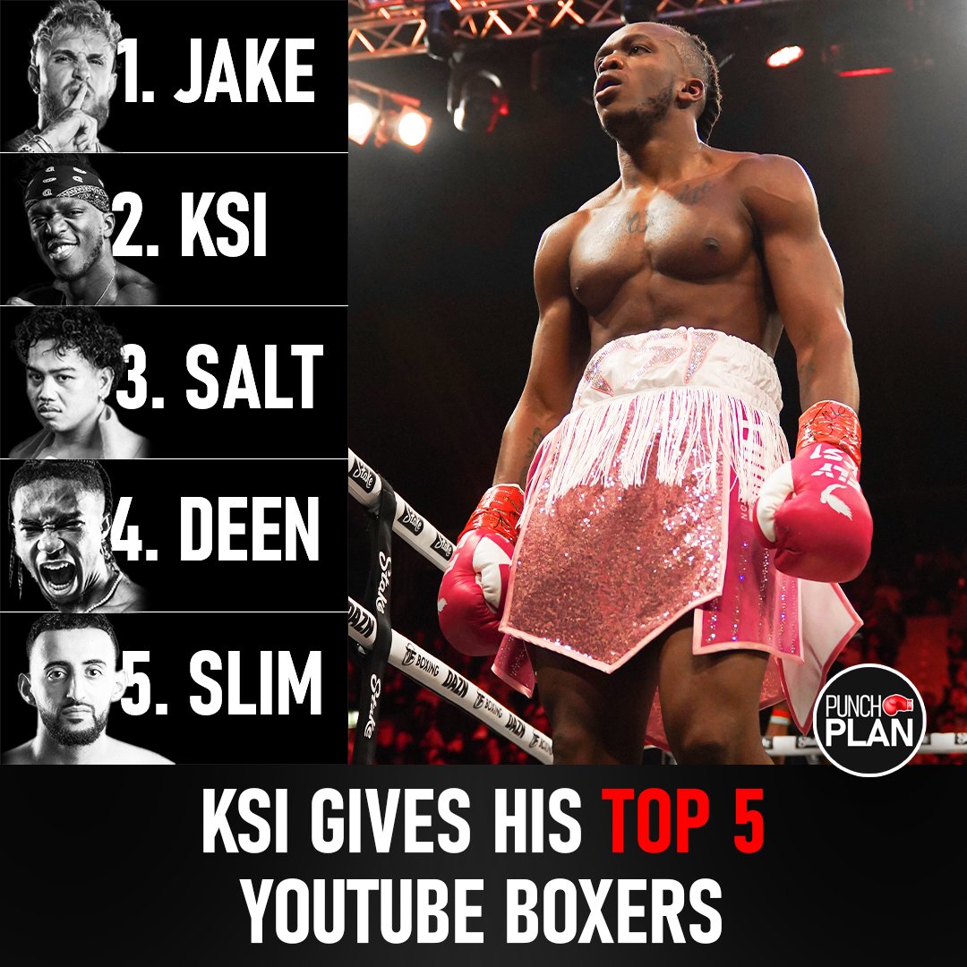 Punch Plan on Twitter "KSI ranks his top 5 YouTube boxers as of