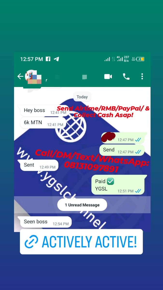 Bring your airtime for instant payment.

All Networks always Needed!

Bring with evidence to the source of purchase.

Call/DM/Text/WhatsApp: 08131097891

wa.me/2348131097891

.
.
.

#airtimetopup 
#wallet
#datatopup
#cac
#newnairanote
#newspaper 
#nairascarcity 
#zenithbank