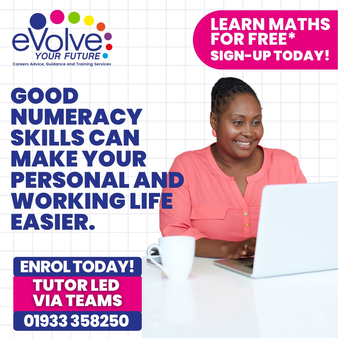 eVolveNorthants's tweet image. If you&apos;re struggling with Maths why not develop your skills with our nationally recognised maths qualification.
To enrol on a maths course please visit👇
🌐 evolveyourfuture.co.uk
#learnmaths  #mathsonline   #functionalskills