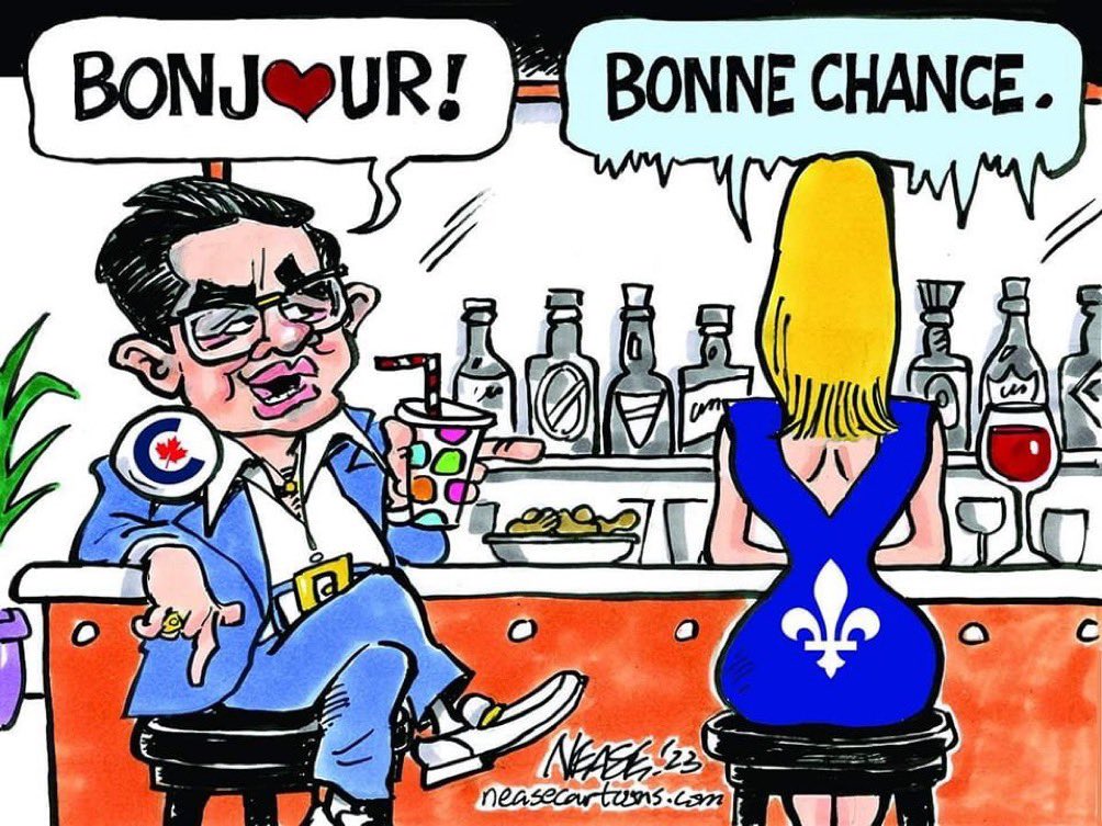 As rumours of another Canadian federal  election begins to quietly spread,  so does the wooing of the Quebec electorate!  With much thanks for my morning chuckle!