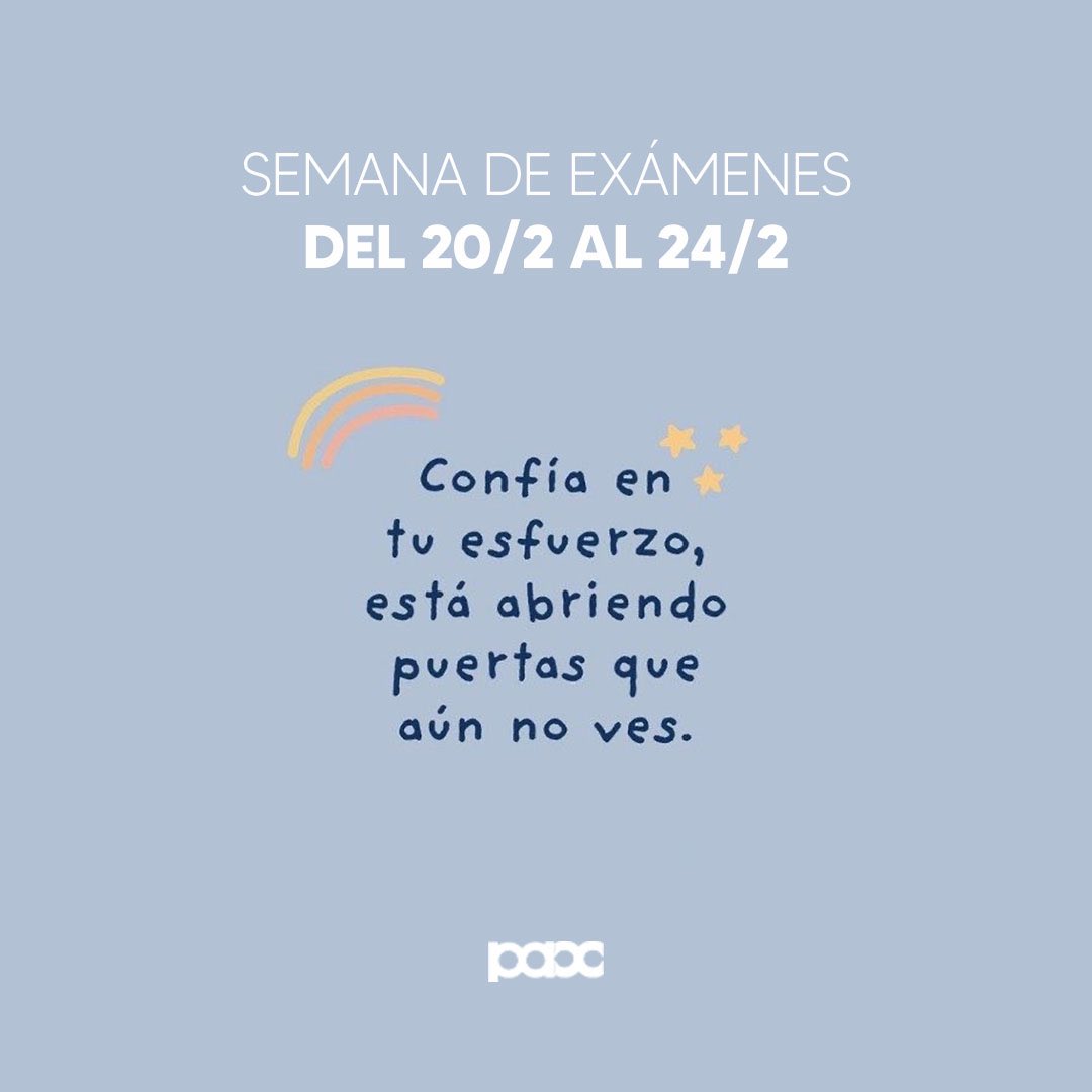 PaxInstituto's tweet photo. ¡Os deseamos toda la suerte del 🌍 en esta semana de exámenes! 

¡A por todas! 💪🏽 https://t.co/70Ncnyvu5H