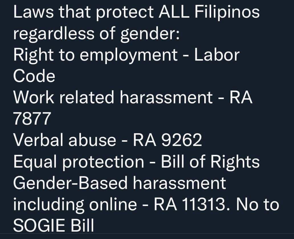 JIL12KentJ's tweet photo. To our Honorable Senators, we this already no need for SOGIE Bill
@migzzubiri 
@jvejercito 
@SenatorBinay
@WinGatchalian74
@sonnyangara
@SenImeeMarcos
@SenRobinhood
@loren_legarda
@IdolRaffyTulfo 
@SenTolentino
@SAPBongGo
@SenGracePOE
@Cynthia_Villar
@Koko_Pimentel
@SayChiz https://t.co/zFTZLHLb8W
