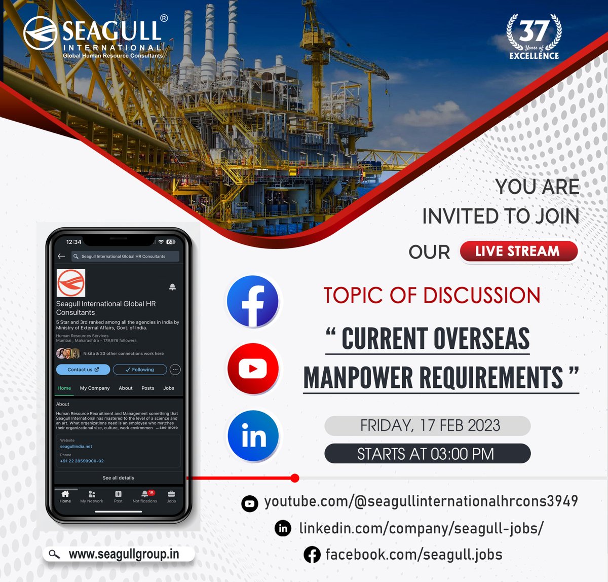 hrd1_seagull's tweet photo. Come join us for a Live Session on our Facebook, Linkedin & Youtube handles. Block your calendar on February 17th, 2023 @3 Pm.
See y’all there!
.
.
.
#seagullinternational #seagull #livesession #livestreaming #facebook #linkedin #youtube #manpower #currentopenings #opportunities https://t.co/7P2iIrdVTc