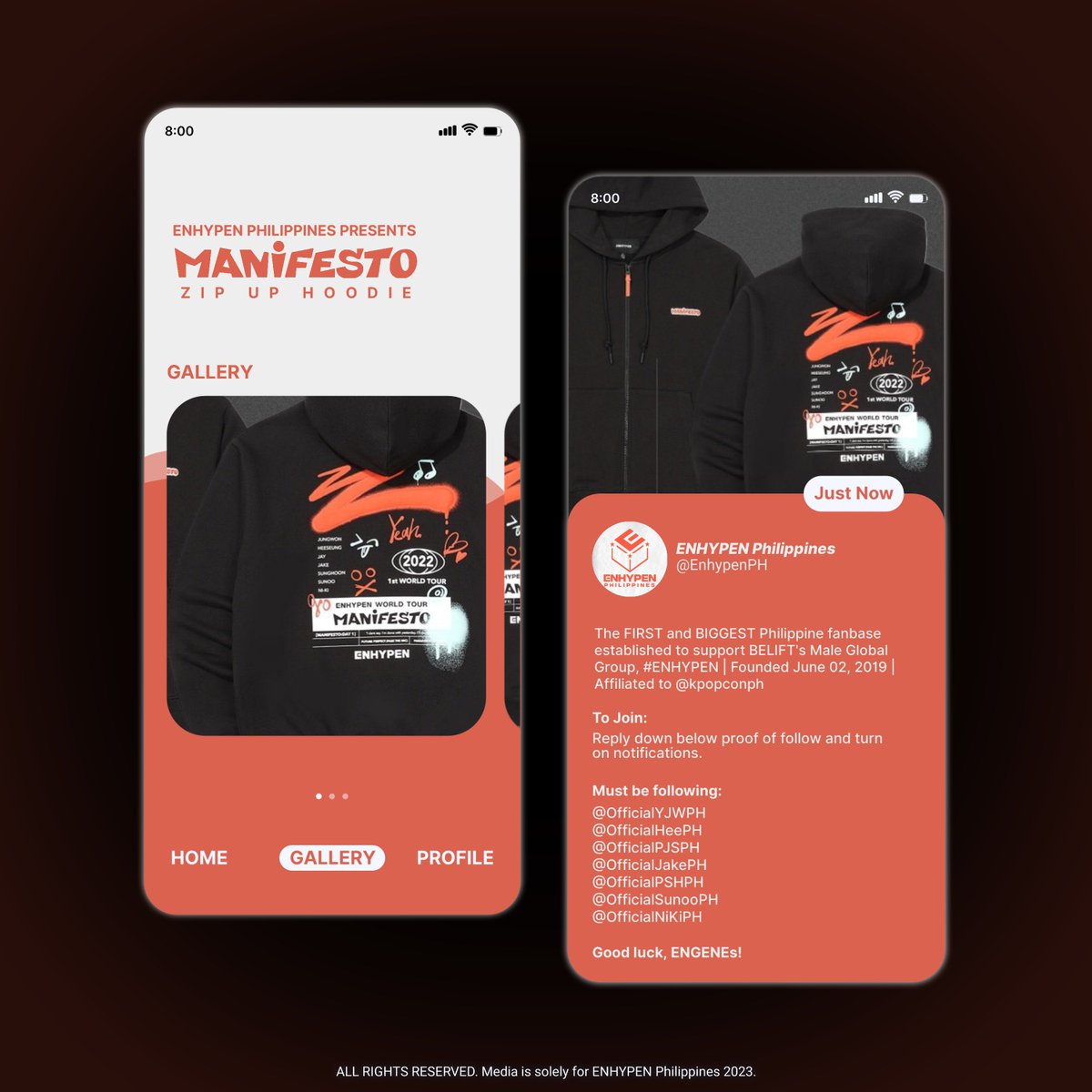 ❗️ATTENTION, PLEASE ❗️

ENGENEs, we heard you and we’re here to tell you that be ready to Go Big because ONE of you would Go Home with a MANIFESTO Zip-Up Hoodie!

Yes, you heard that right, the item is Not for Sale because you have a chance to win it!
