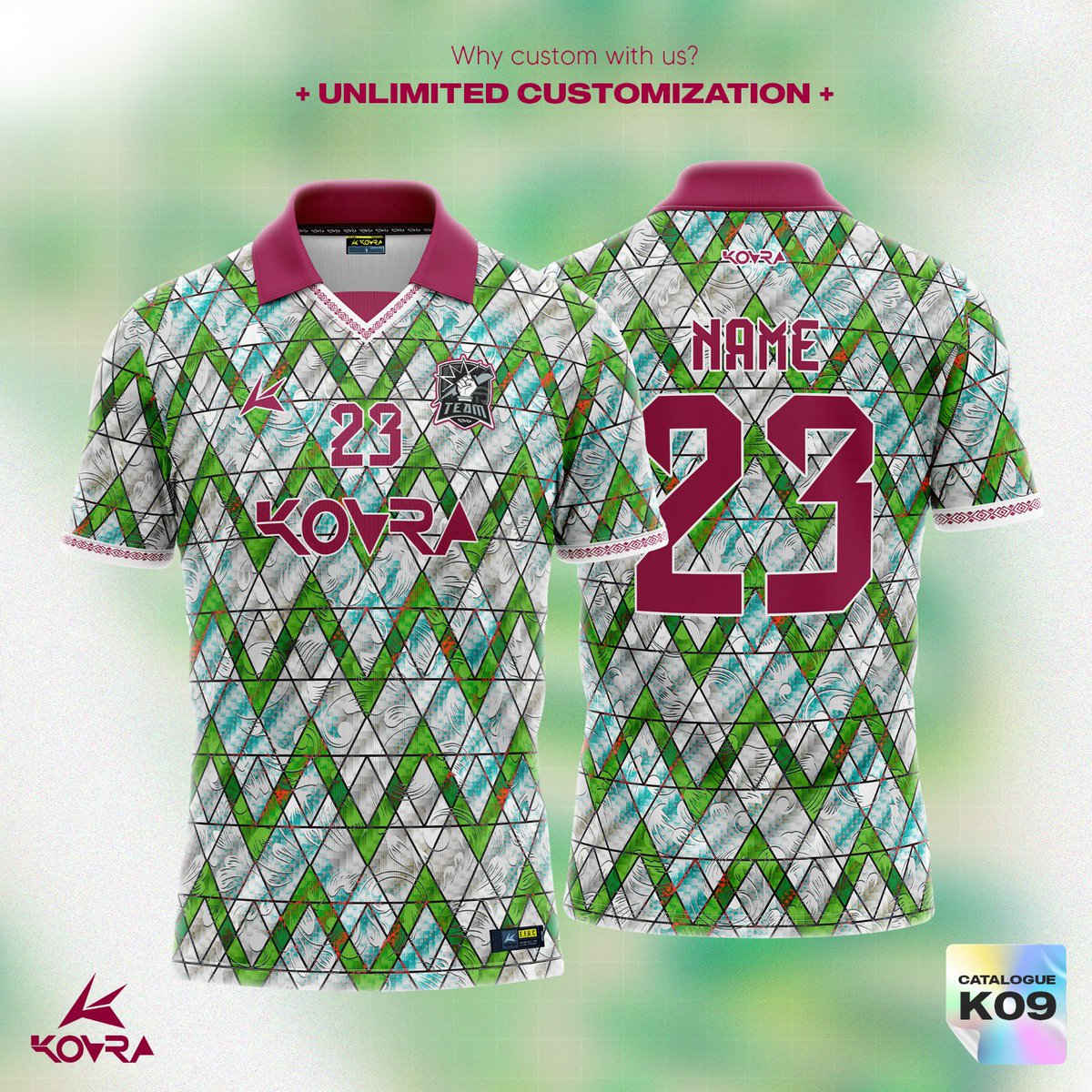 kovraofficial's tweet photo. Elevate Your Game with our new catalogue design K09 - The Ultimate Custom Jersey Design Experience.
Free design for you to customize your own team jersey. With minimum order 5 pcs only, unlimited customization, premium stitching & various collars you can choose from 😉
#kovra https://t.co/L9K2TfoyLK
