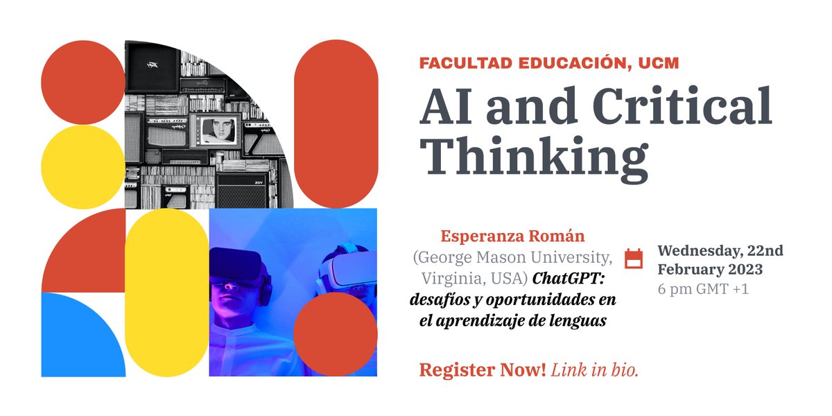 ForMuLe_UCM's tweet photo. One week to go for the #AICriticalLiteracySeminar in  #Madrid #FacultadEducaciónUCM. With 
@drjenrowsell and @eRomanMe. Are you attending? More information below👇 https://t.co/lRod9dx41e