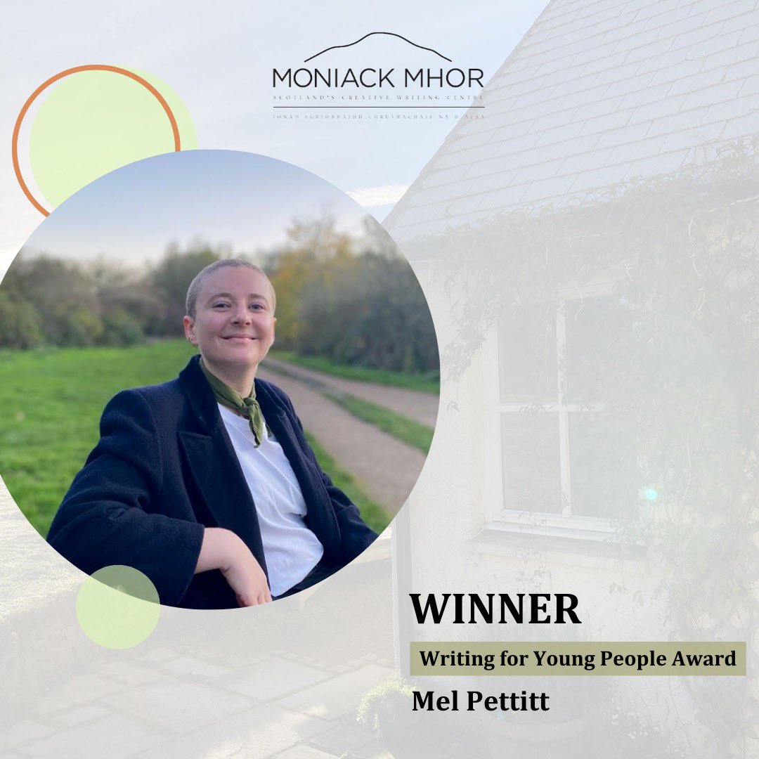 moniackmhor's tweet photo. 🏆 Congratulations to @_melpettitt who was awarded the Writing for YP Award and receives funded place on the Online Course with @JennyvBooks! 

Their dedication to their writing and giving queer and trans young people a voice through their stories made them the perfect candidate. https://t.co/xe6ltzAV1X