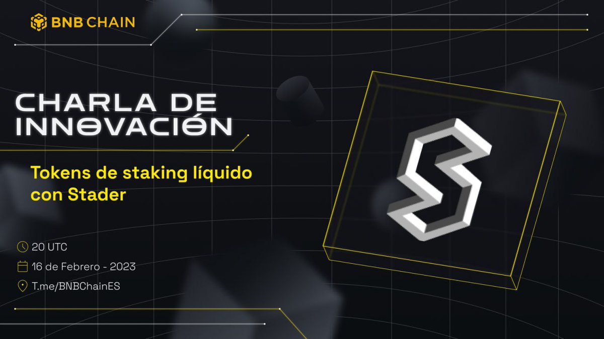 📌Atención comunidad Stader

Este Jueves nos presentaremos en “INNOVATION TALK”, donde conversaremos sobre Tokens de Staking líquido con <a href="/saragiraldc/">Sara.bnb</a> y @Cryptolara23

Acompáñanos y Comparte con tus amigos 🚀

🗓  Jueves 16 de Febrero
⏰  20:00 hs UTC
📍t.me/BNBchainES