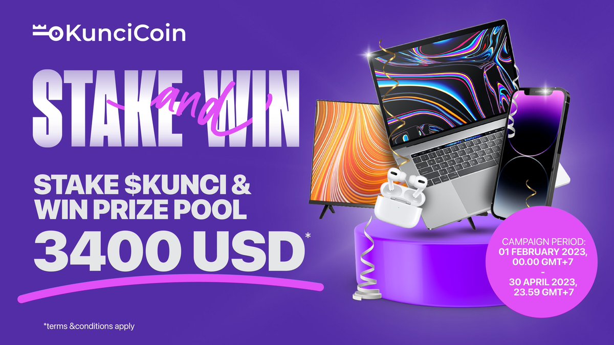 Kuncicoinglobal's tweet photo. To celebrate KunciCoin’s 1st Anniversary, we present:

🎉STAKE &amp; WIN🎉 with a prize pool of $3400 USD! 🥳

‼️The more you stake, the higher your chances of WINNING‼️

Good luck, and thanks for being a part of our community 🙌🏽🙌🏽🙌🏽

Stake your $KUNCI now 👉🏼 https://t.co/LDZl7mElPS https://t.co/dfGDm0mblF