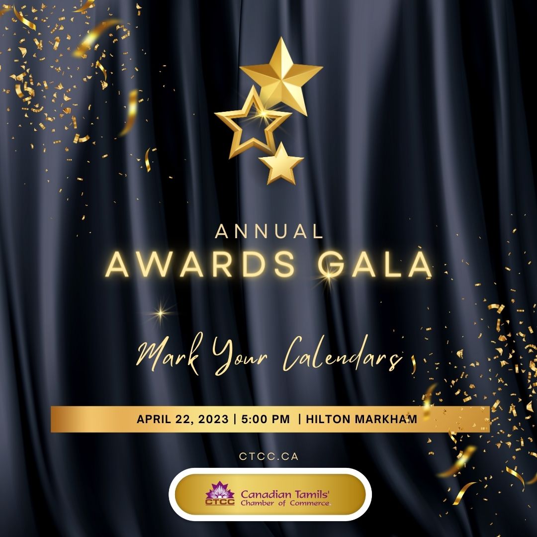 Mark your calendars!
#ctcc #AwardsGala #AwardsGala2023 #TamilChamber #ChamberofCommerce