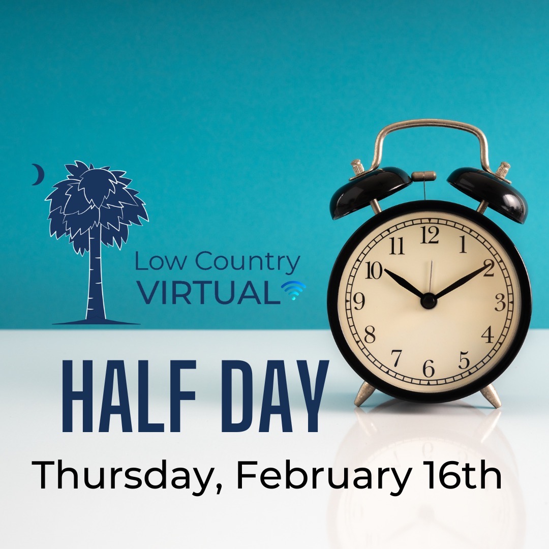 LCVirtualSchool's tweet photo. 🕰️ Low Country Virtual Students 🙋‍♀️🙋🙋‍♂️have a half day today (2/16/23)👏! We look forward to seeing all students in homeroom on Friday, February 17th, which is a regular Flex-Friday for all students and staff ✅. #LCVLeads #OnlineLearning #lovingLCV https://t.co/tbqCxggGqg
