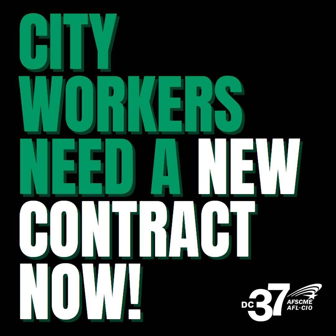 DC37nyc's tweet photo. TODAY’S THE DAY: We’re heading to the bargaining table this morning to secure a new contract for our members. Share a message of support for city workers using the hashtag #DC37CONTRACTNOW!
More ways to participate: https://t.co/ga018ABVda https://t.co/1uw4rBnC44