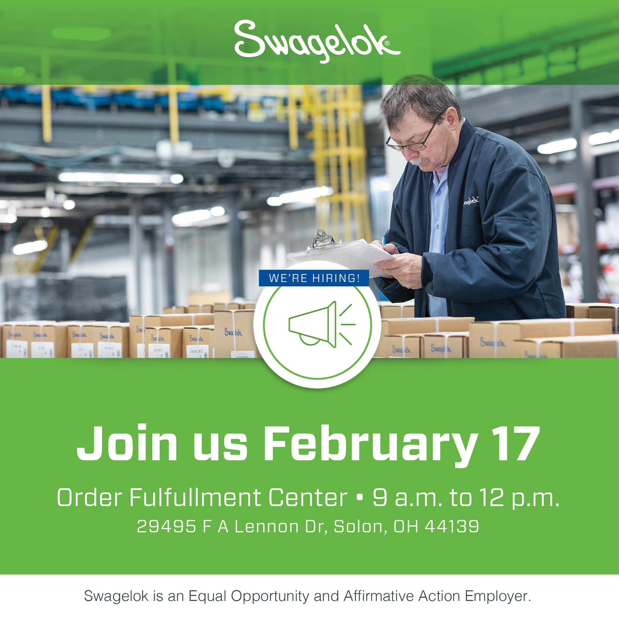 Swagelok on Twitter "Ready for a newjob? Join us tomorrow our Solon