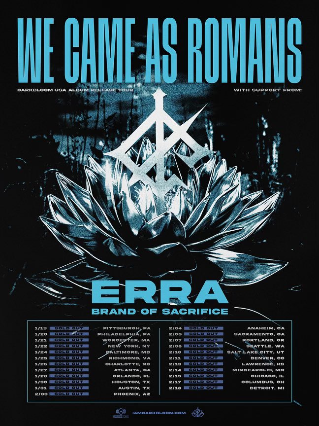 wecameasromans's tweet image. 🌐 DARKBLOOM TOUR UPDATE 🌐