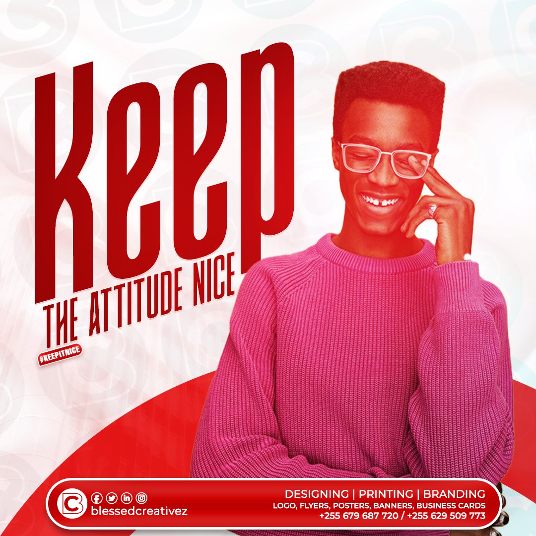 BlessedCreativz's tweet photo. Keep the attitude nice and fine.๐๐คฒ๐ฝ๐ช๐น๐ฏ Happy Thursdayโ๏ธ๐น๐ช
WeDESIGN
WePRINT
WeBRAND
Call/Whatsapp: +255 679 687 720
Email: blessedcreativez@gmail.com
#blessedcreativez #gooddesign #goodbusiness #printing #happymonday #benice๐ #designing #branding #blecify #bekind https://t.co/Xc9FwU4oDh