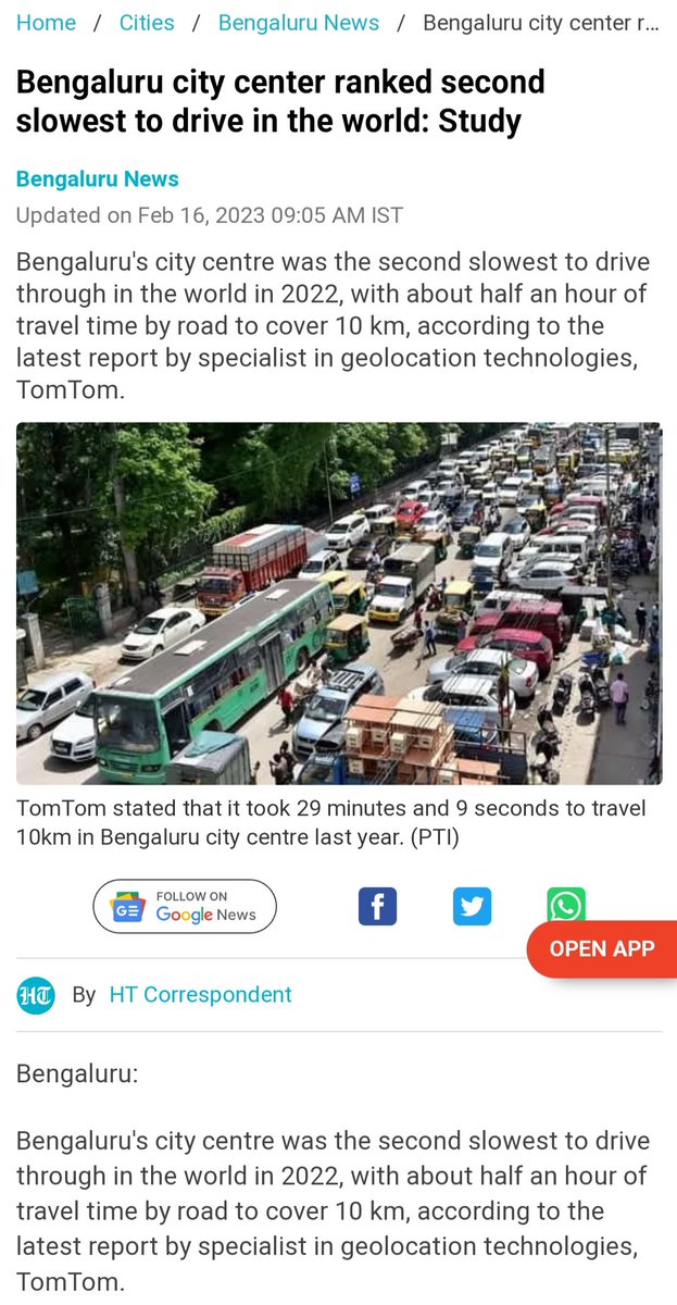 rahulbashu's tweet photo. As per the survey done by @TomTomDevs #bengaluru 2nd slowest to drive through in the world 2022.
It takes 29 min 10s  to travel to 10 km in #bengaluru last year.

#siliconvalleyofindia
ranked 5th with highest Co2 emissions per drive per mile.

 #bengalurutraffic
@CMofKarnataka https://t.co/nyB55dltFJ