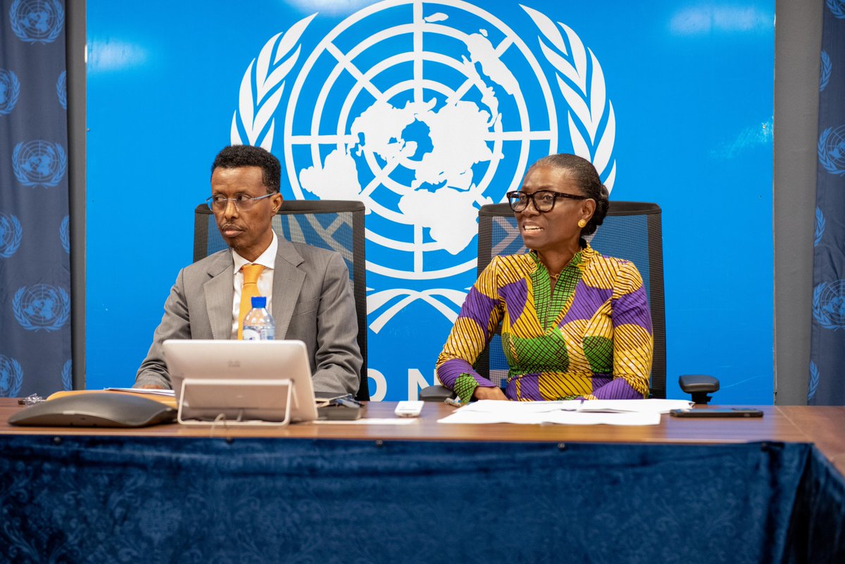 UNSomalia's tweet photo. Today in #Mogadishu, National Security Advisor @XuseenMacallin and @UN's @KikiGbeho co-chaired the monthly Joint Core Security Partners Group meeting, bringing together the #FGS and #Somalia's international partners to discuss how to best support Somalia's security transition. https://t.co/6FIZYNYxdM