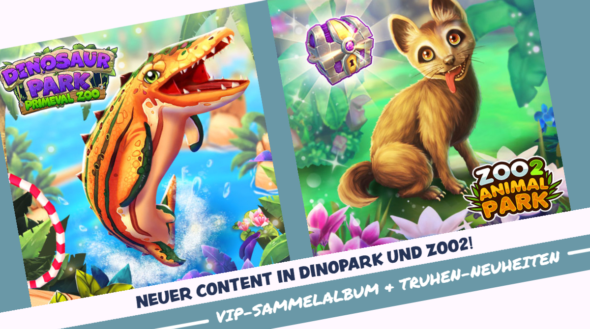 upjers's tweet photo. In #DinosaurPark - Primeval Zoo ist der Mosasaurus über ein VIP-Sammelalbum zu haben. Zudem gibt es einen Truhen-Sale und neue Truhen-Inhalte im Spiel. Auch in #Zoo2: Animal Park haben die Booster-Truhen Neues zu bieten: https://t.co/RpmFUZhsLR
#browsergames #gamingapp #upjers https://t.co/G3AcQpgf33