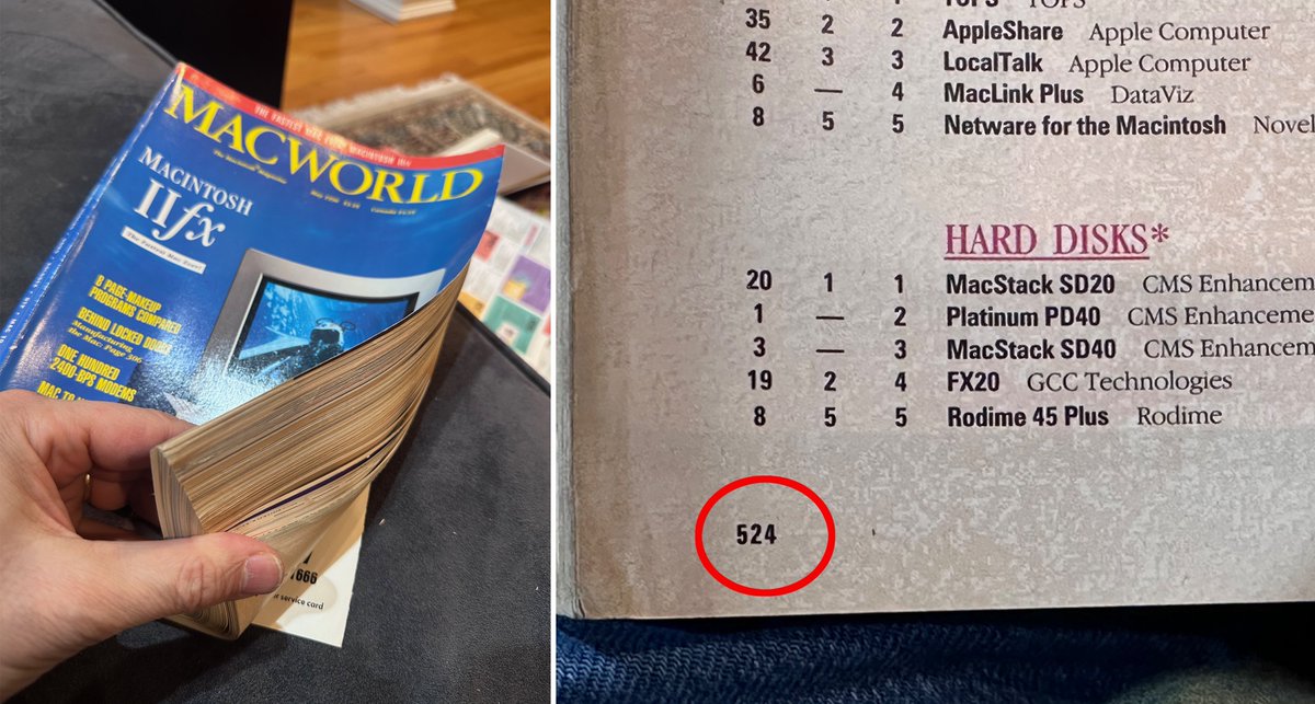Pogue's tweet photo. Purging the house of clutter. Can you believe computer magazines used to be over 500 pages thick each month? And now they’re… online. https://t.co/KPBmC9P1Mj