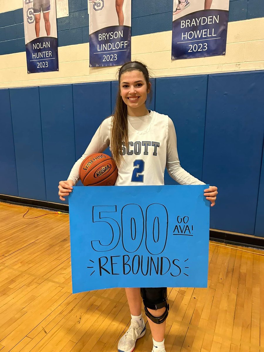 Congratulations to Senior guard <a href="/avacoleman20/">Ava Coleman</a> on grabbing her 500th rebound last night! <a href="/shseagles/">Scott High Athletics</a>