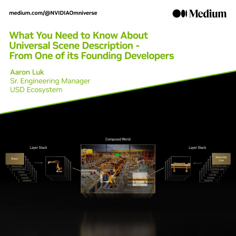 nvidiaomniverse's tweet photo. Check out this article from @asluk - one of the founding members of #openUSD - to learn what you need to know about USD as the HTML of #3D worlds &amp; as the key to unlocking the #metaverse. 🗝