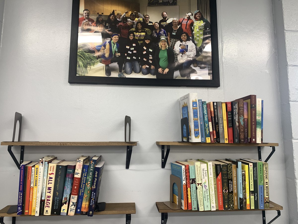 drmeganbaker's tweet photo. So excited about our department library - look at all these great titles! Thanks @rkinnee for building this for us.      📚 = ❤️ https://t.co/cBZGtpVAVr