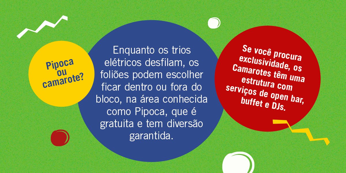 unifacs's tweet photo. Os dias de folia estão chegando na capital baiana! E, para você se preparar para uma das festas mais populares com confete, serpentina e abadá, reunimos dicas sobre os destaques do Carnaval de Salvador. 

Arraste e confira! https://t.co/BgEDIAZ7ZN
