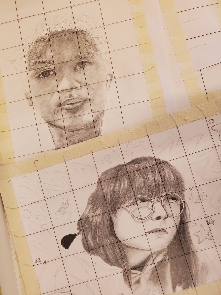 Sneak peek! So proud of the work drawing I is putting into portraits!!