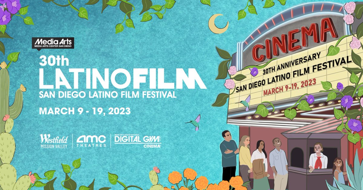 The San Diego Latino Film Festival is celebrating our 30th anniversary! 🎉 Join us March 9 - 19, 2023 at AMC Mission Valley and @digitalgymsd 

Visit sdlatinofilm.com for more information and to purchase your passes.