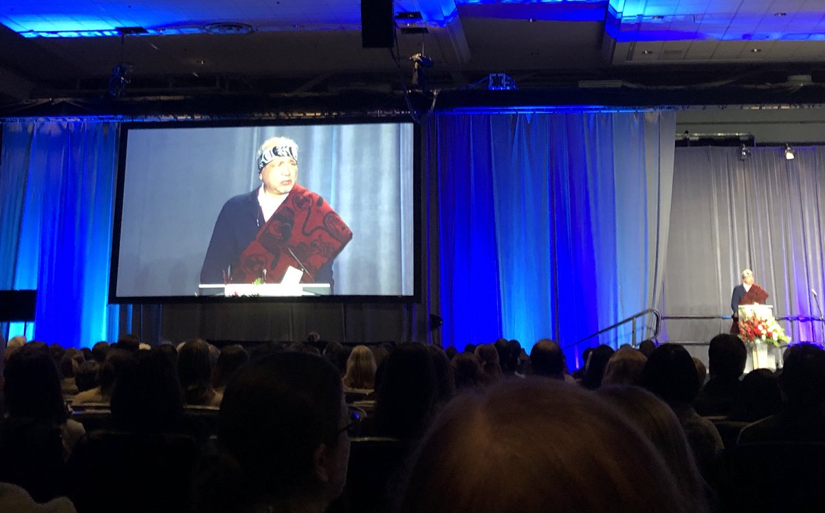 SaintMarksUBC's tweet photo. “Truth & Reconciliation begins by telling your story”, the Honourable Steven Point (xwĕ lī qwĕl tĕl), Chancellor @UBC on the history of colonialism in British Columbia at the 43rd Catholic Educators' Conference. @CISVA2 @archvancouver #cisva #cec2023 #catholiceducators 🧡 https://t.co/I6JRNw5LWZ
