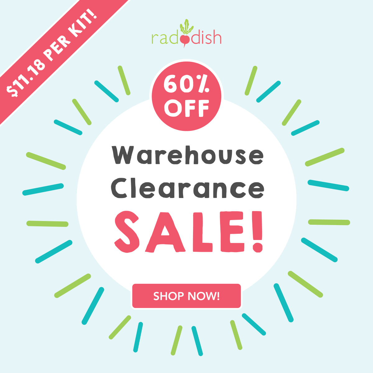 Our biggest SALE ever! 🚨 60% Off single kits while supplies last. Shop our warehouse clearance sale!

raddishkids.com/collections/wa…